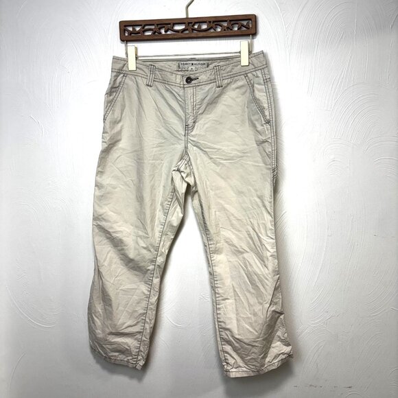 Tommy Hilfiger Low Rise Jeans White Boot Cut Casual Solid Flap Pockets Y2K 10 - Picture 1 of 6